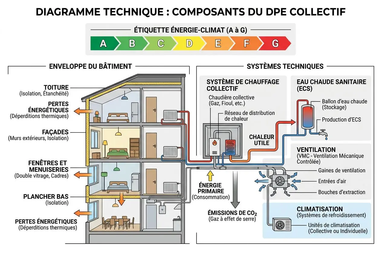Composants évalués par le DPE collectif