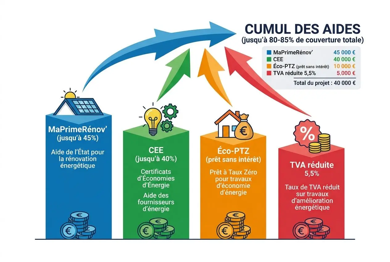 Cumul des aides copropriété 2026