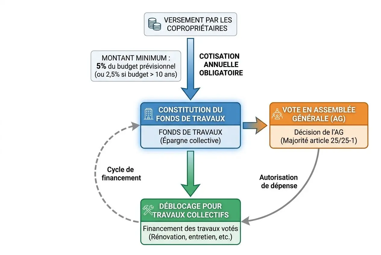 Cycle du fonds de travaux en copropriété