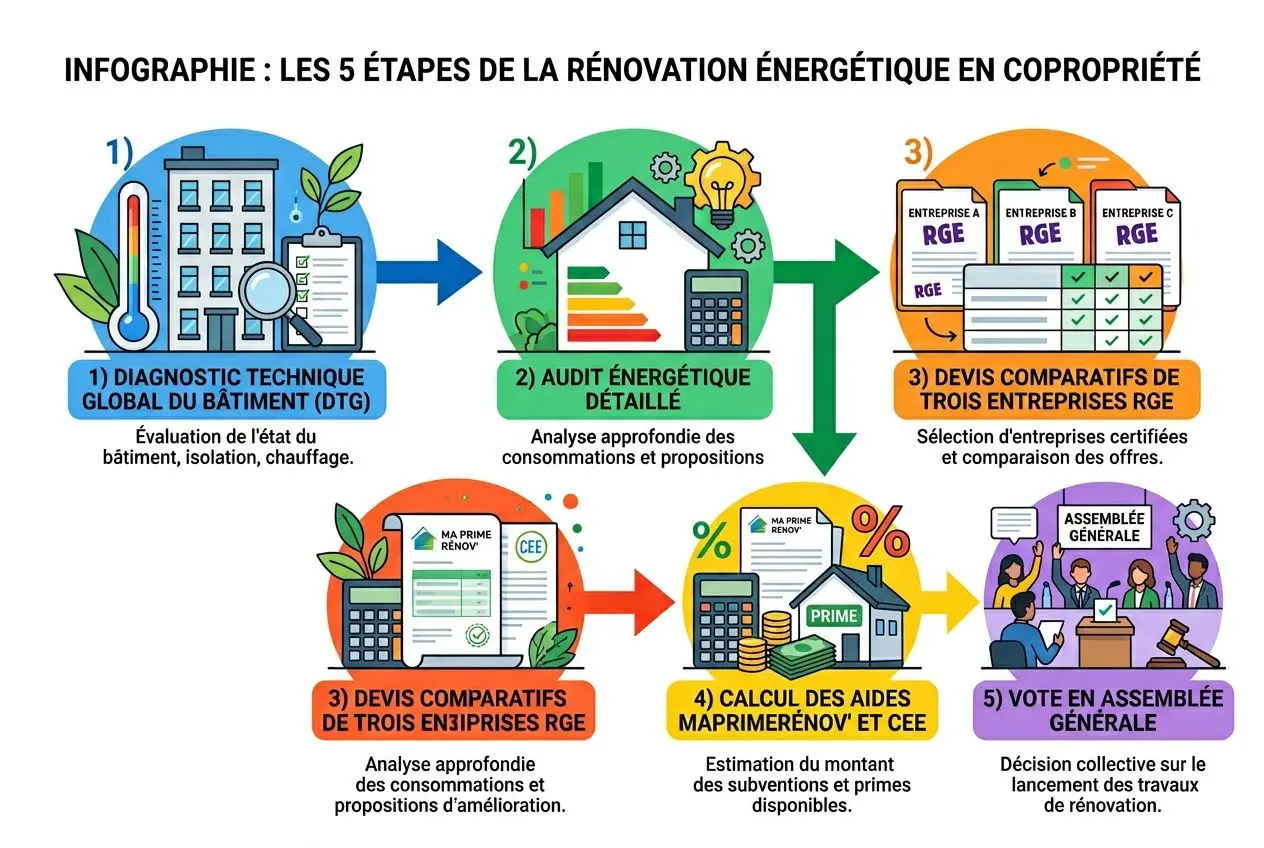 Étapes préparation vote rénovation énergétique