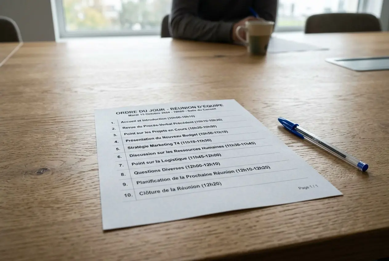 Ordre du jour imprimé