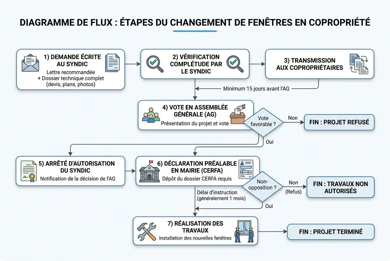 Processus de changement de fenêtres en copropriété