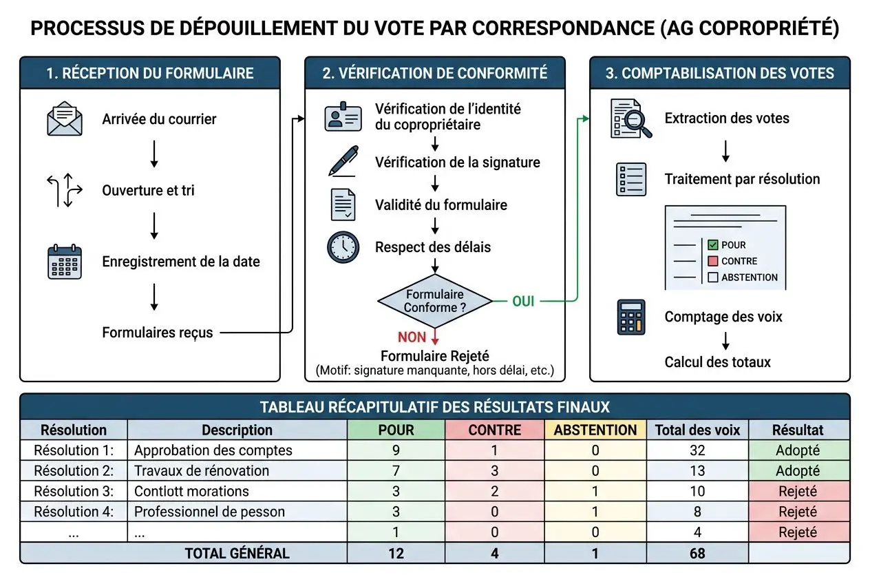 Processus de dépouillement du vote par correspondance