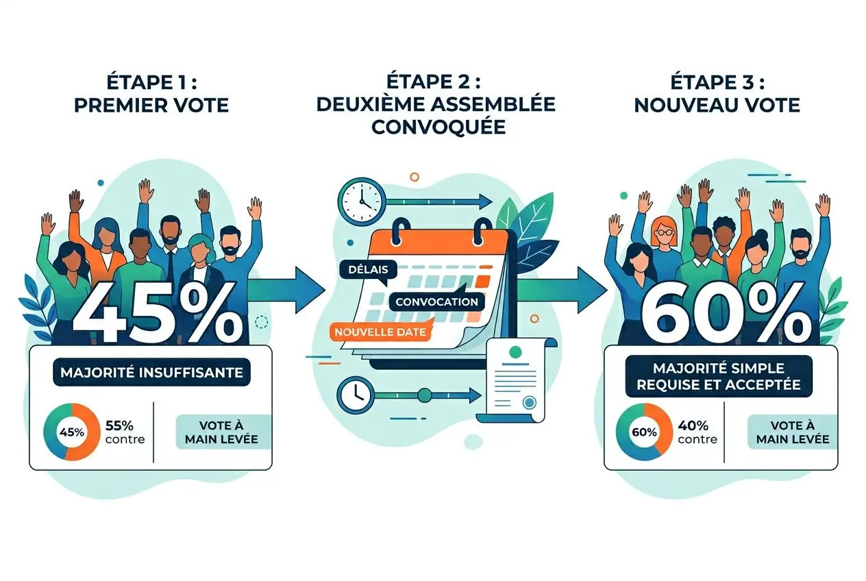 Processus de reconvocation en cas d'échec de vote