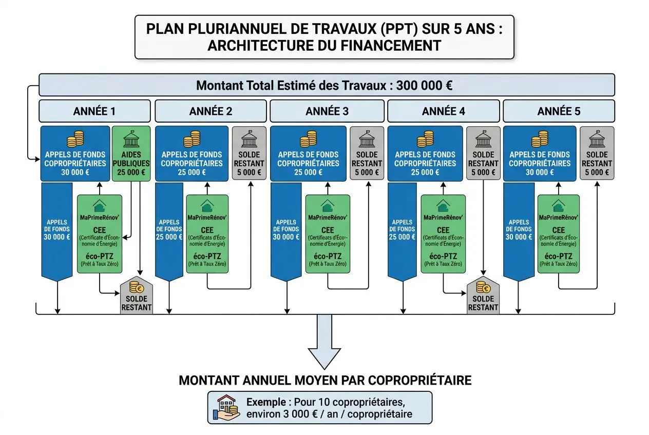 Schéma financement plan pluriannuel travaux