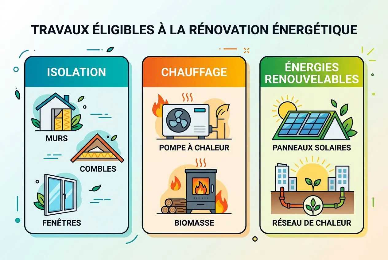 Types de travaux éligibles à MaPrimeRénov'